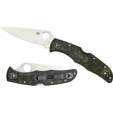 Spyderco 2024 Spyderco Endura 4 Lightweight Green Zome Flat Ground Plain SPY-C10ZFPGR